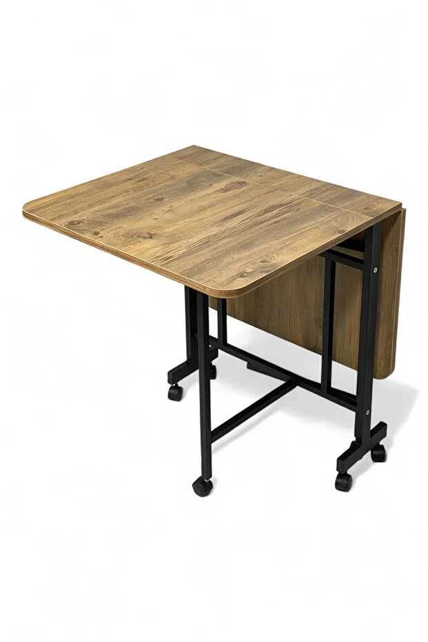 Almira 70x110 Atlantik Çam Açılabilir Katlanabilir Tekerlekli Masa